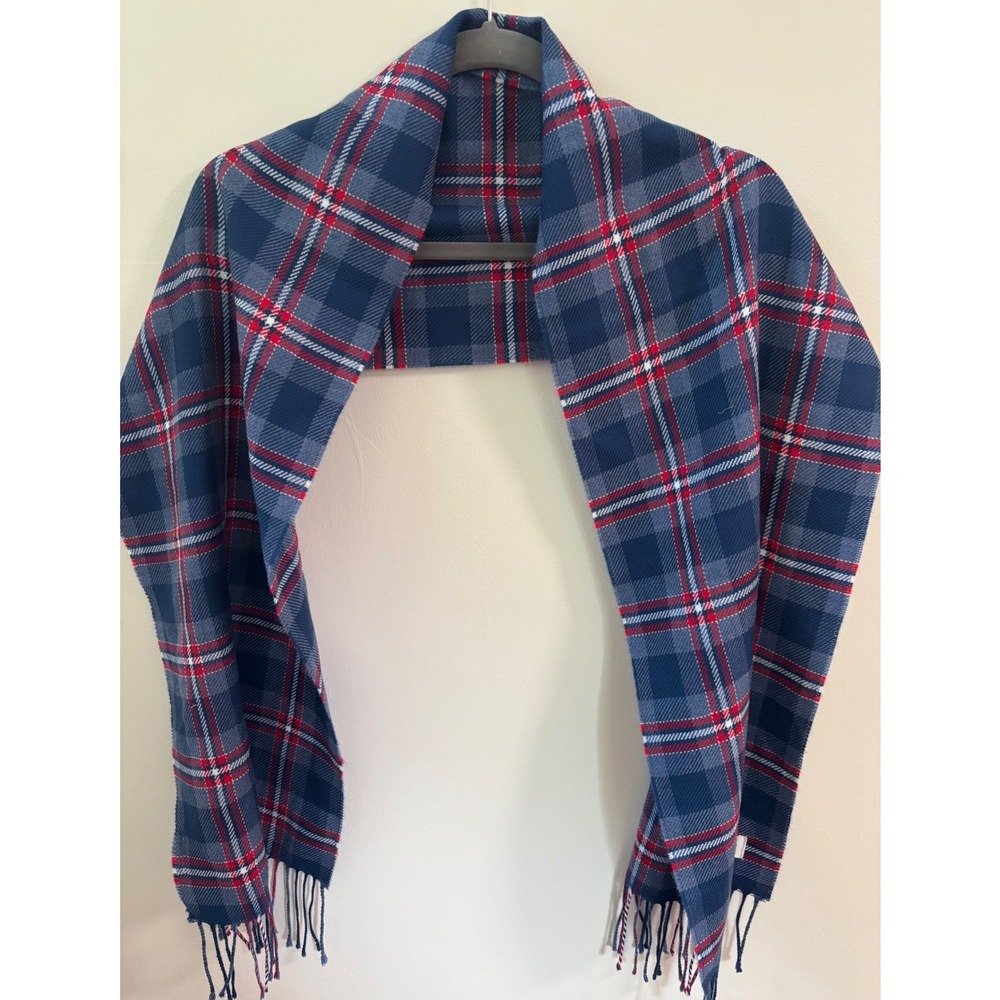 Howard University Scarf 100% Virgin Wool Tartan Plaid Fringed Collegiate HBCU